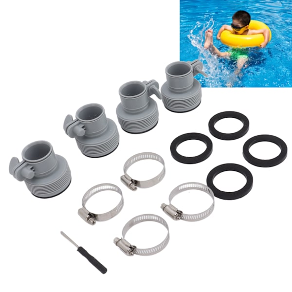 Typ B Slangadapter med Krage Ersättning för Intex FIT ARU Trådade Pumpar Typ B Pool Klämma På Kopplingar Konverterare Pool Tillbehör