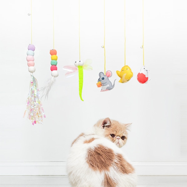 Katt leksak, kattunge inomhus interaktivt garn kattboll med klocka sport studsande katt leksak