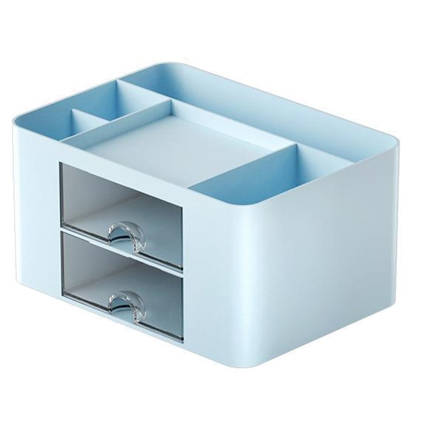 Skrivebordsarrangør med 2 Skuffer, Blyant- og Penneholder til Skrivebord, Skrivebordsforsyningsarrangør til Kontor Hjem Kunstforsyninger, 19,5*14*10cm