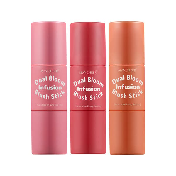 Double-sided multifunctional volumizing cream blush, waterproof, long-lasting and highly pigmented.