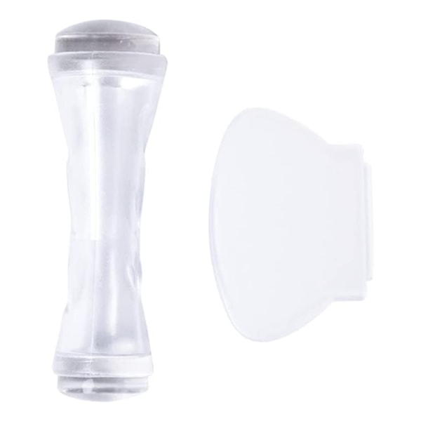 Dobbeltsidet Transparent Gele Neglestempler Skrape Silikon Stempler Neglekunst Stempler Plast Neglekunst Stempling Stempler for Manikyrverktøy