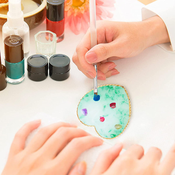 2 st Hjärtformade Phnom Penh Resin Nagelkonstpaletter, Nagellackspalett Nagelkonst