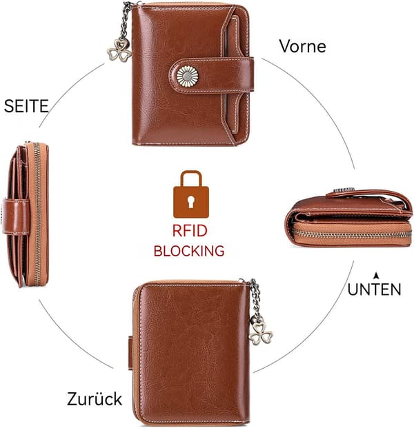 Soft Genuine Leather Wallet, Secure Coin Pocket With Advanced RFID Blocking For Women's Travel Essentials, Compact Bi-fold For On-The-Go Convenience