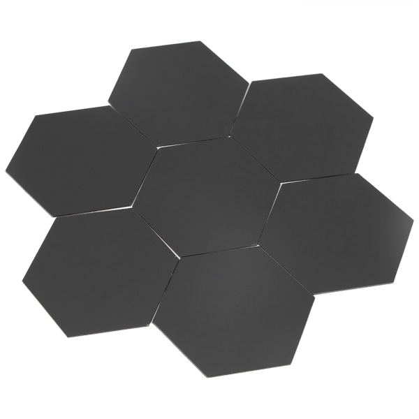 12 st moderna 3D-spegel geometriska hexagonala väggstickers i plast