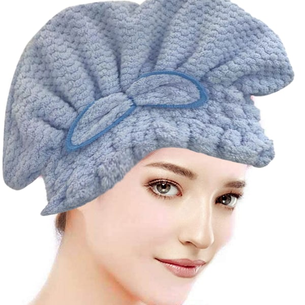 2-pack Mikrofiber Hår Torkningsmössor Mjuka & Ultraabsorberande