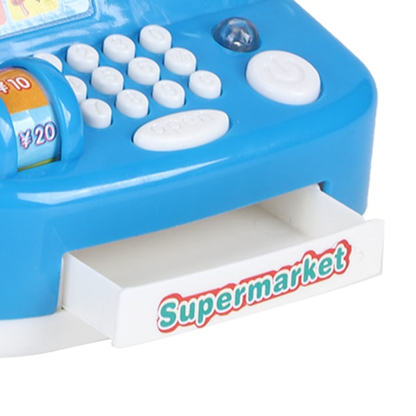 Simulerad Supermarktkassa Leksak Liten Hushållsapparat Lekleksaker Blå
