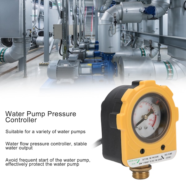 Vandpumpetrykregulator Automatisk Elektronisk Justerbar Afbryder E06‑1500 30AUS Stik AC110V