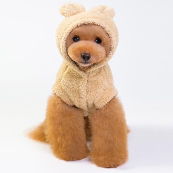 Vahva huppuinen ja paksutettu ranskalainen bulldog-fleece-takki koiralle, lämmin ja mukava fleece