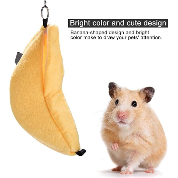 Lemmikkieläinten hamsterin sänky, banaanin muotoinen riippuva nukkumakoti, talvinen lämmin häkin matto gerbiileille, chinchilloille, marsuilla ja pienille eläimille