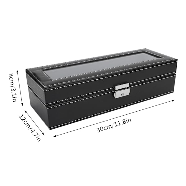 Urklocka Box Organizer Display Delikat 6 Rutor Lyxig Väska Smycken Display Förvaring Väska