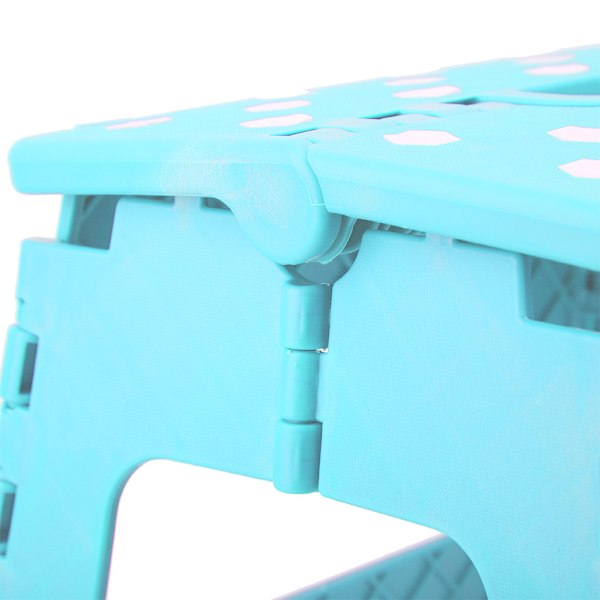 Tjock Plast Bärbar Polka Dot Vikbar Pall Plast Pall 28.5*21.5*27cm（Blå）