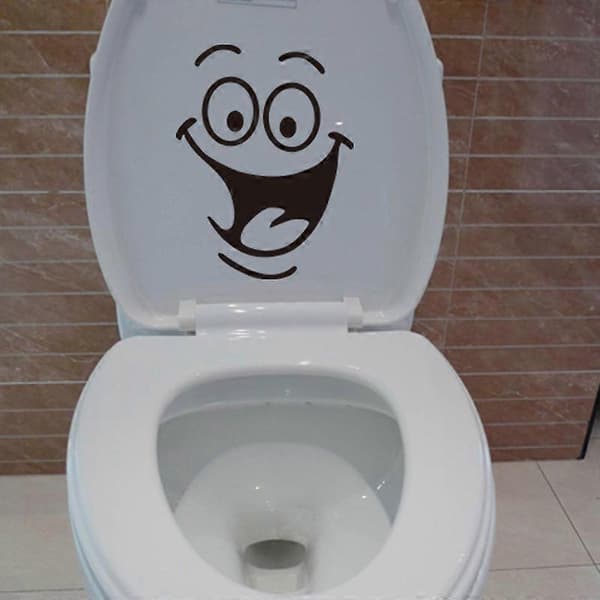 2 kpl WC Smiley Kasvot Tarra Seinätaide Sisustus Hauska Kylpyhuonetarra