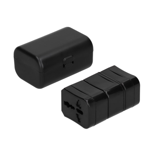 Rejseadapter Universal Strømkonverter Stik med 2 USB-porte til UK EU US JP AU CN 100~240V Sort