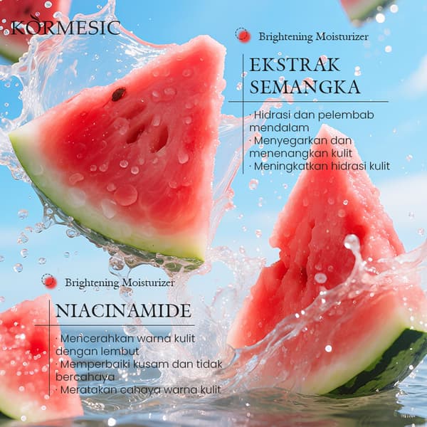 Vannmelon-ansiktskrem med glød for fuktighet om høsten og vinteren