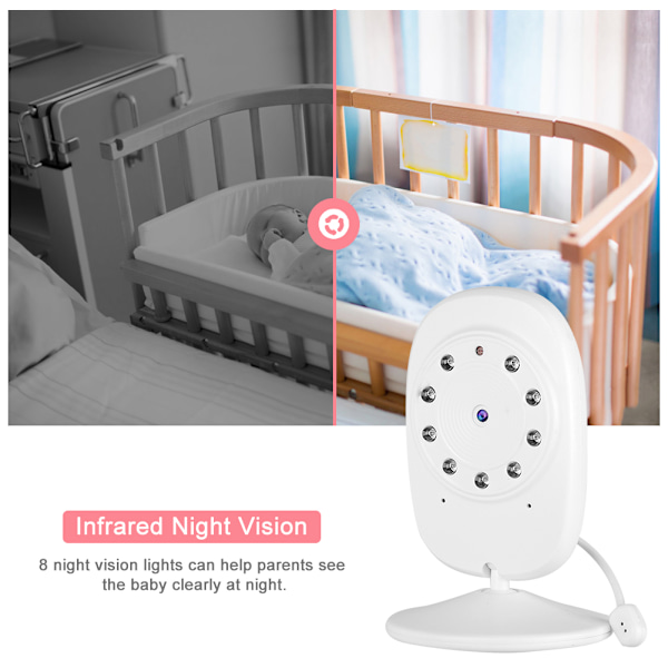 3,5 tum Display Infraröd Nattseende Trådlös Digital Videokamera Babymonitor 100‑240V
