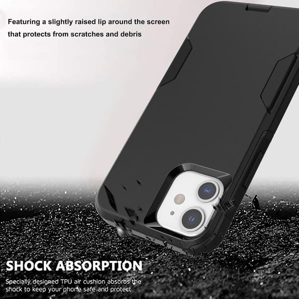 Etui til iPhone-serien – Designet for iPhone 12-etui og iPhone 12 Pro-etui, Premium Støtsikkert Fallbeskyttelsesetui for 6,1 tommer (iPhone Black[TT] Black iPhone 12/12Pro