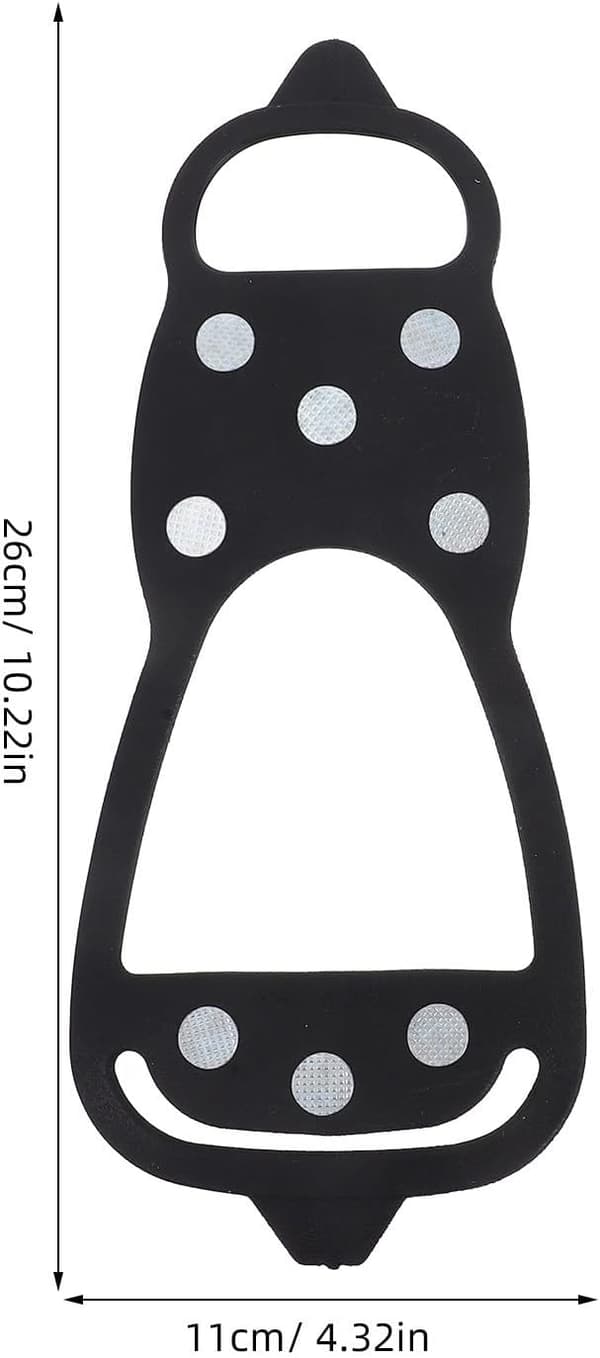 Anti-skli med 8 pigger, 2 par svart plast