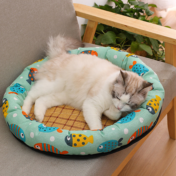 Sommarmatta Kennel Kattbo Kallt Kudde Husdjurstillbehör, Rottingmatta Kattkylare Sovmassa, Squishmallow Husdjurssäng