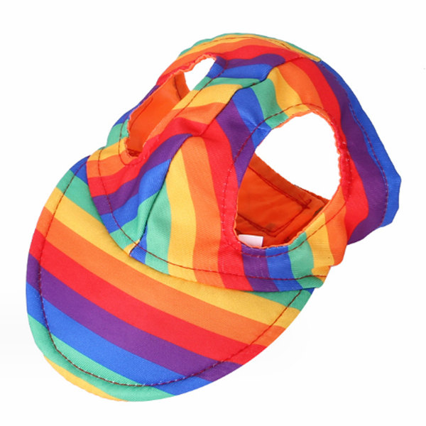 Solskydd Visor Hat med Justerbar Rem Sport Hat för Husdjur Hund(Iridescent)