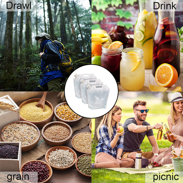 Hopfällbar Vattenbehållare, BPA-Fri Plastvattenbärare, Vikbar Vattenpåse för Sport Camping Ridning Bergsklättring