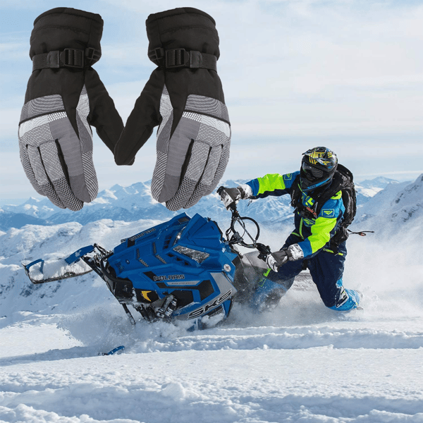 Vinter utomhus ridning motorcykel blommig sömnad halkfria varma vinter kalla skidhandskar Gray