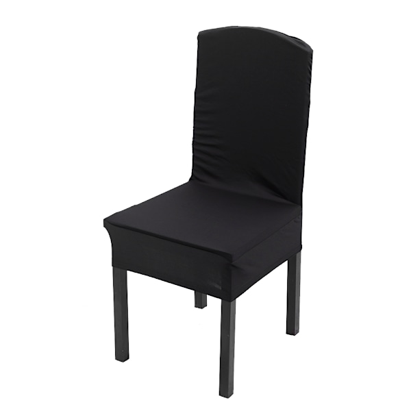 1 stk Elastisk Stolkledning Godteri Farger Hjem Middag Sete Trekk Bryllup Dekorasjon #Svart