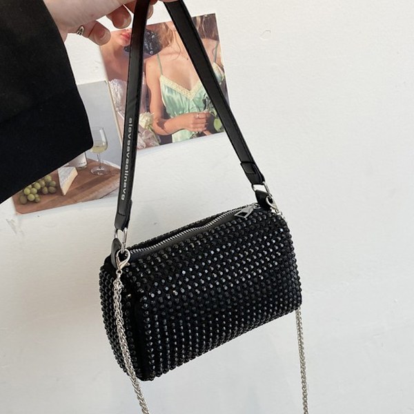 Rihmaustettu Olkalaukku Iltajuhliin - Muodikkaat Kristalliset Yläkahvaiset Laukut Cocktail- ja Klubijuhliin Bling-Clutch-Lompakko Naisille