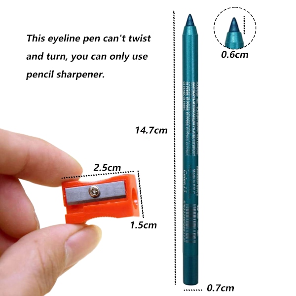 Vanntett øyenblyant - Smudge-Proof - Langvarig, Kremet & Blendbar Formel - Spissbar