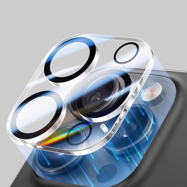 2 stk. iPhone 15 Pro/15 Pro Max Linsebeskyttelse Kamerabeskyttelse transparent