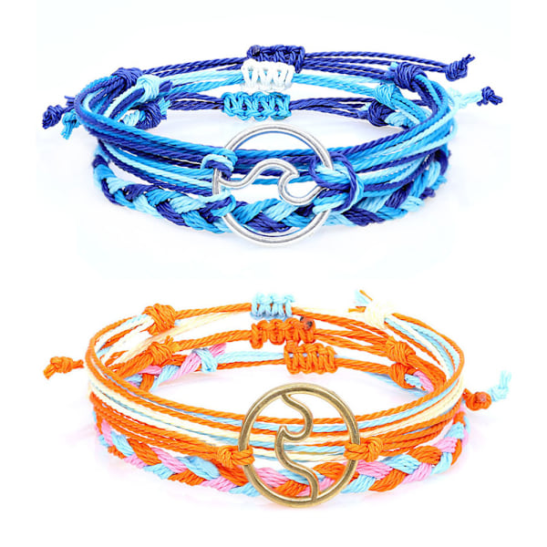 2 set justerbara sommararmband present till kvinnor män tonårsflickor Alla hjärtans dag