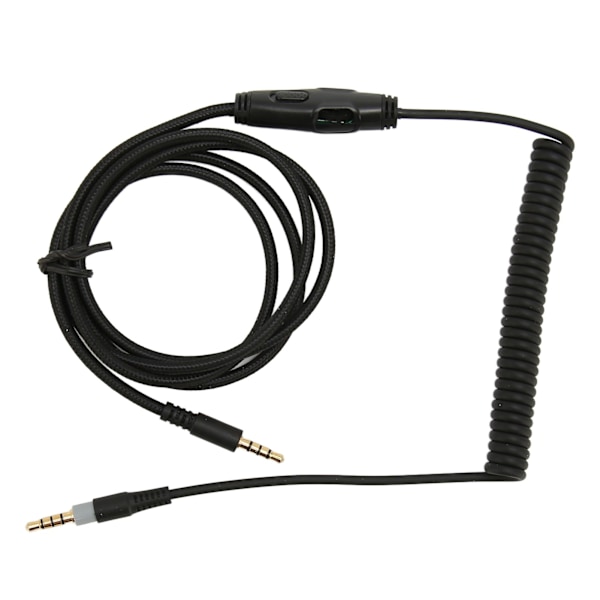 Spiralformad Hörlurskabel Ersättningsheadset Ljudkabel med Volymnyckel för Kingston HyperX Cloud Mix Cloud Alpha