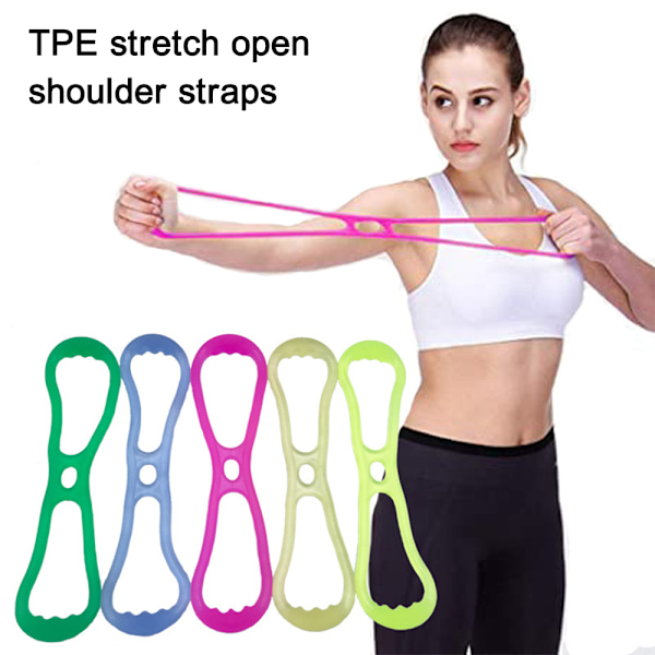 8-karaktärs dragrem yoga fitness dragrep vacker rygg öppna axlar bröst expansion hjälpsträcka elastiskt band - Bärbar Hög Elasticitet