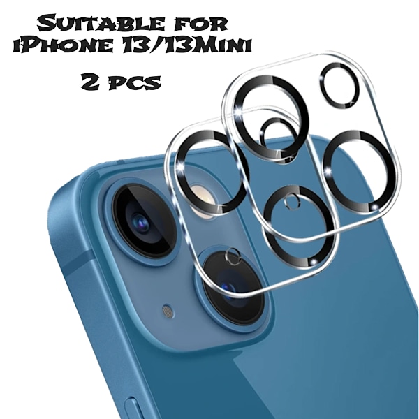iPhone 13 Mini Linsskydd i Härdat Glas – 2-Pack Kamera-Skydd för Skador