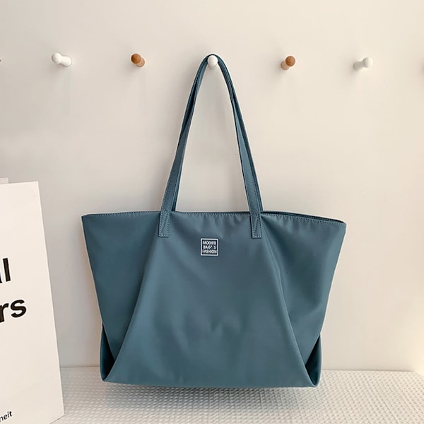 Modeväska för pendling, totebag, canvasväska, vattentät nylonväska