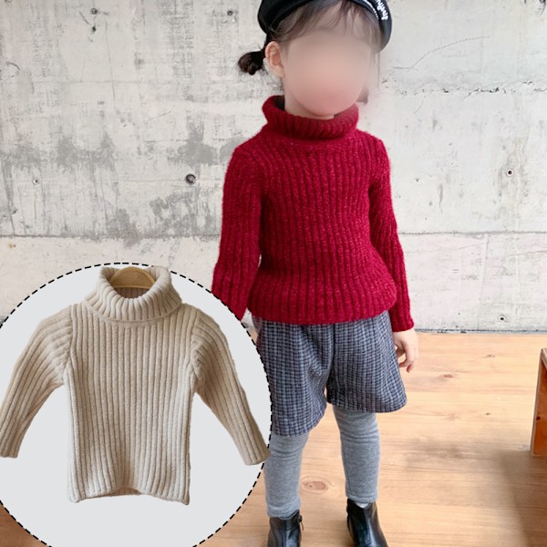 Turtleneck extra tjock tröja baby basplagg för att hålla varmt