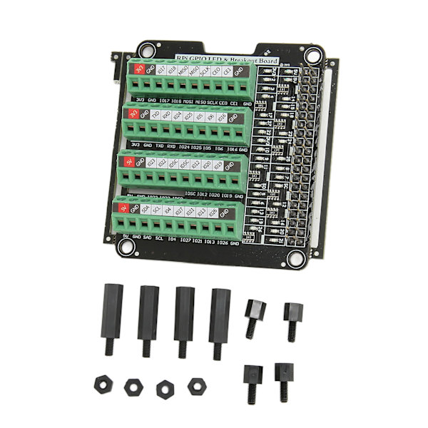 Terminalblock Breakout Board LED-lampa 3.3V 3A Terminalblockmodul för RPi A+3A+B+2B 3B 3B+4B