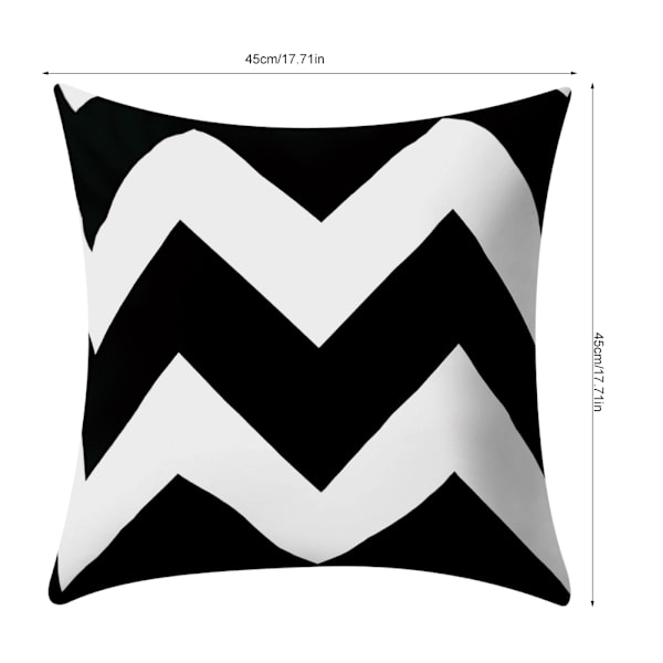 45cm Putetrekk med svart og hvitt geometrisk stripemønster - Sofa, stol, hjem og bildekor (12#)