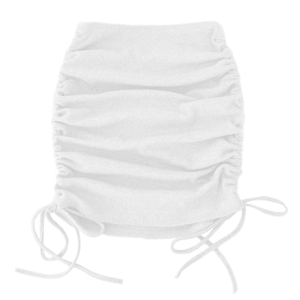 Damernas Sida Snörning Rynkad Stretchig Mini Pennskirt Bodycon Kort Kjol