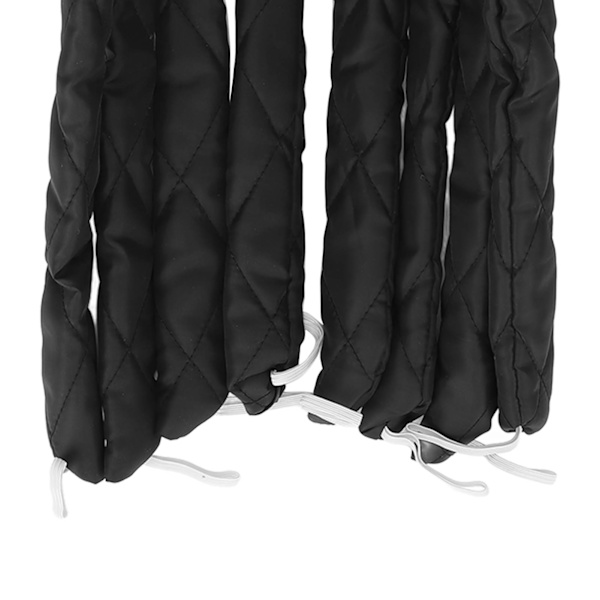 Värmefri Curling Rod för Sömn, Hårcurl Styling Roller Band för Kvinnor och Flickor, Extra Långt Hår, Svart