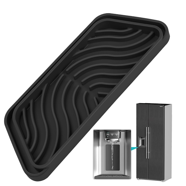Kylskåpsdroppfångare för vattenbricka, 2-pack minikylskåpsdroppmattor för isvattendispenser, avlopp, förhindrar vattenspill, vattenstänk och