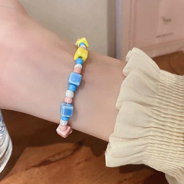 3 stk. søde Macaron armbåndsringe stjerne firkant til at pynte håndleddet