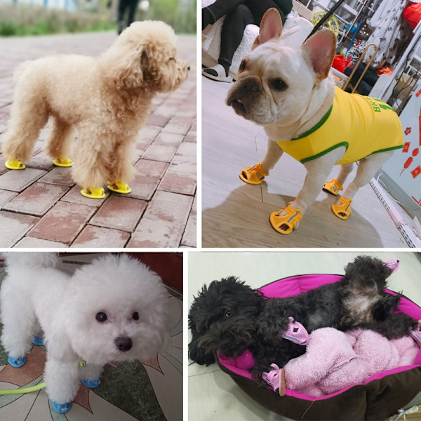 Små hundar sommar mesh sandal skor valp katter andningsbara tasskydd hundstövlar andningsbara hundskor