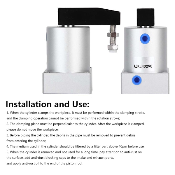 Luftcylinder Dubbelverkande Rotationsklämning Hörntryck Pneumatiska Tillbehör (ACK4090R)