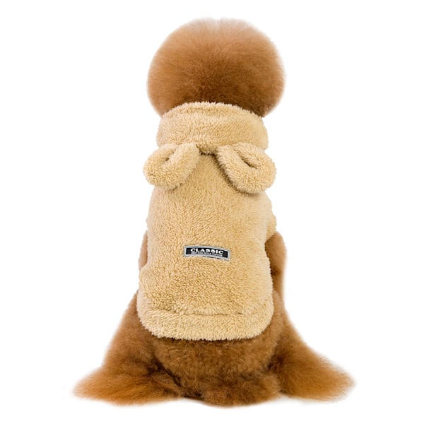 Vahva huppuinen ja paksutettu ranskalainen bulldog-fleece-takki koiralle, lämmin ja mukava fleece