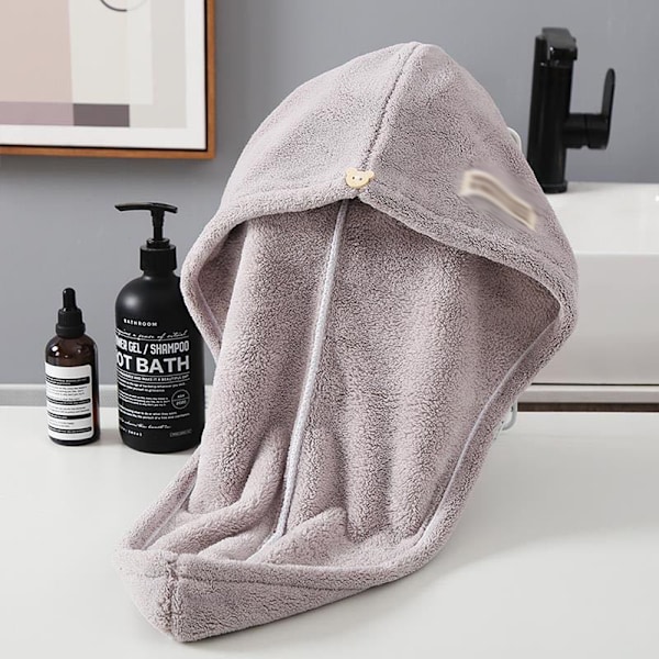 Hårwrap, Vattenavvisande Mikrofiberhandduk, Torkar Håret Snabbare, Knapp-Loop-Stängning