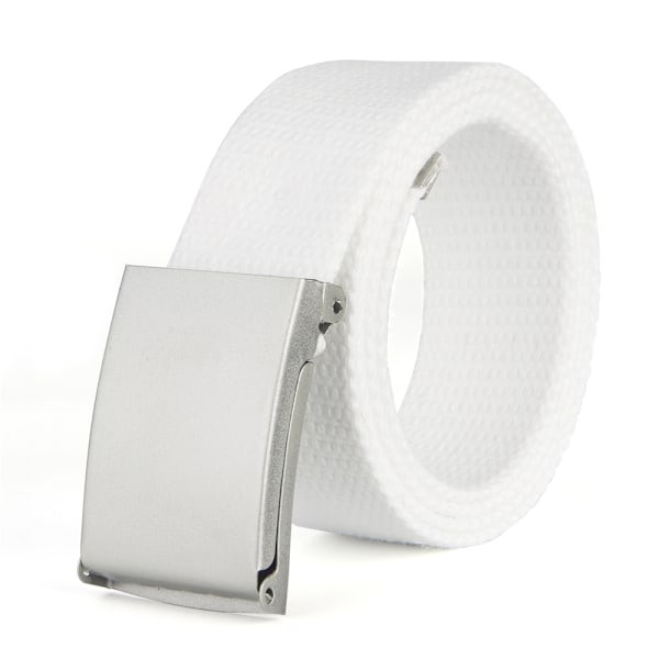 Bälte, Canvas, Herr, Dam, Barn, Svart, Silver Spänne Ljusgrå tyg svart spänne