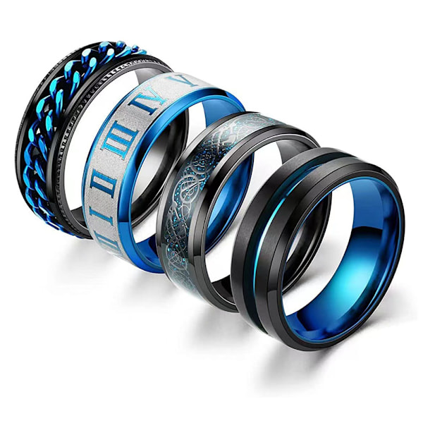 Enkel smykker, mænds titanium stål roterende ring