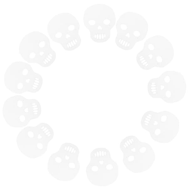 Halloween Skull Confetti Table Decorations White 3x2.5cm Paper 200pcs White White 3X2.5CM