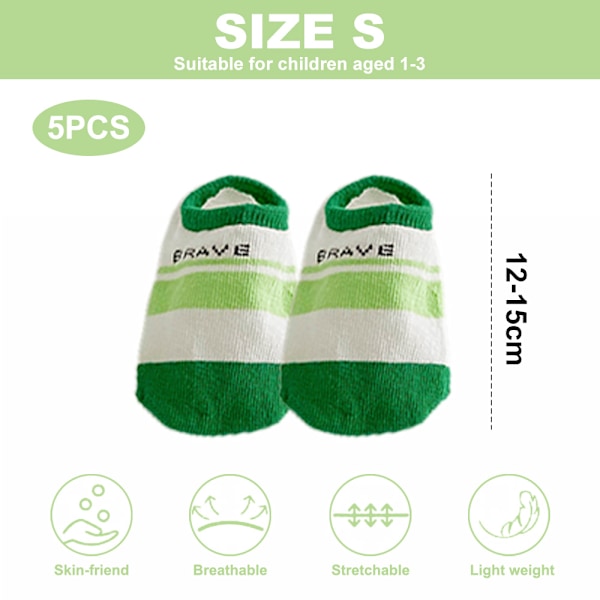 5 Par Baby & Toddler Söta Mode Bomulls Andningsbara Mesh Barn Osynliga Båtsockor - Söta Björnserie