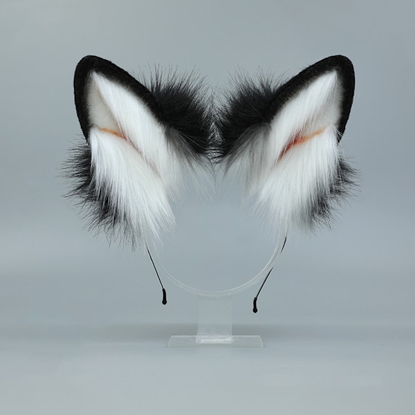 Fox Cat Långa Pälsöron Håraccessoar Varghuvud Anime Halloween Juldräkt